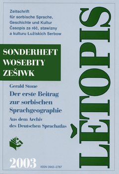 Cover von  Der erste Beitrag zur sorbischen Sprachgeographie Aus dem Archiv des Deutschen Sprachatlas