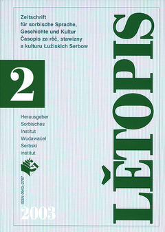 Cover von  Lětopis Zeitschrift für sorbische Sprache, Geschichte und Kultur
Gesamtband 50