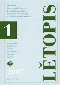 Cover von  Lětopis Zeitschrift für sorbische Sprache, Geschichte und Kultur
Gesamtband 54