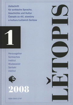 Cover von  Lětopis Zeitschrift für sorbische Sprache, Geschichte und Kultur
Gesamtband 55