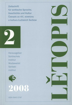 Cover von  Lětopis Zeitschrift für sorbische Sprache, Geschichte und Kultur
Gesamtband 55