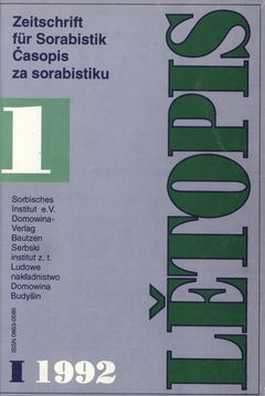 Cover von  Lětopis Zeitschrift für sorbische Sprache, Geschichte und Kultur
Gesamtband 39