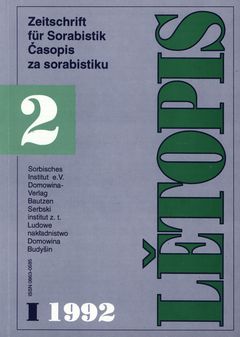 Cover von  Lětopis Zeitschrift für sorbische Sprache, Geschichte und Kultur
Gesamtband 39