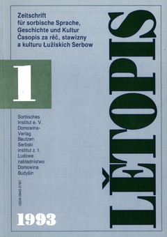 Cover von  Lětopis Zeitschrift für sorbische Sprache, Geschichte und Kultur
Gesamtband 40