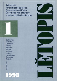 Cover von  Lětopis Zeitschrift für sorbische Sprache, Geschichte und Kultur
Gesamtband 40