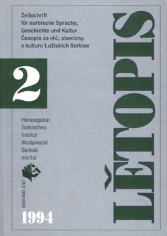 Cover von  Lětopis Zeitschrift für sorbische Sprache, Geschichte und Kultur
Gesamtband 41