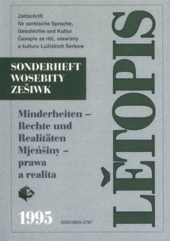 Cover von  Minderheiten – Rechte und Realitäten / Mjeńšiny – prawa a realita Wissenschaftliches Symposium des Sorbischen Instituts e.V./Serbski institut z.t. vom 5. bis 8. Oktober 1993 in Schmochtitz