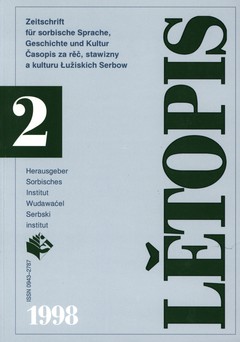 Cover von  Lětopis Zeitschrift für sorbische Sprache, Geschichte und Kultur
Gesamtband 45