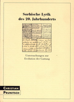 Cover von  Sorbische Lyrik des 20. Jahrhunderts Untersuchungen zur Evolution der Gattung