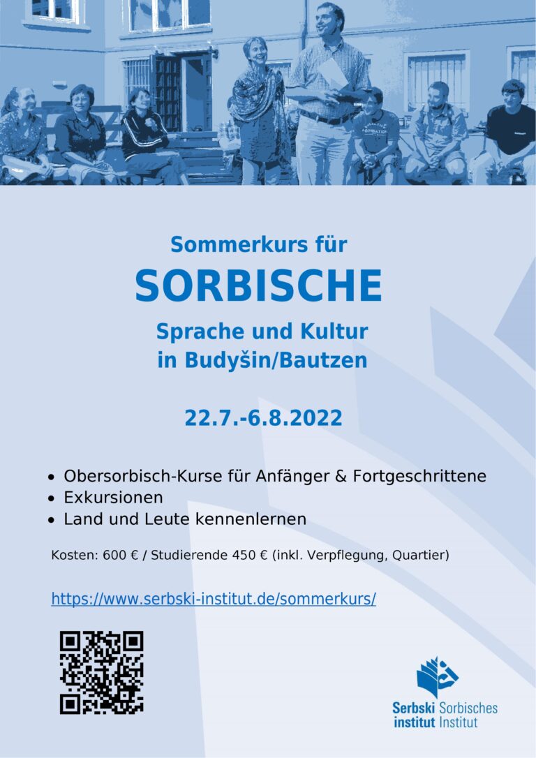 Poster Summer Course 2022 © Sorbian Institut/Serbski institut