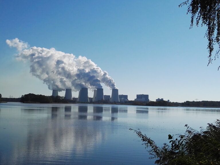 Kraftwerk Jänschwalde nördlich von Cottbus, Blick über die Peitzer Teiche zu den Kühltürmen © Heidi Pinkepank