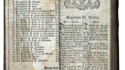 Blick in die 6. Auflage des Neuen Testaments, in der Übersetzung von Jan Bogumił Fabricius aus dem Jahr 1788 © Roman Wilhelm