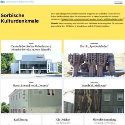Sorbische Kulturdenkmale im Wissensportal SORABICON © Sorbisches Institut (2026)