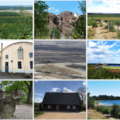 Collage der Tagebaufolgelandschaft