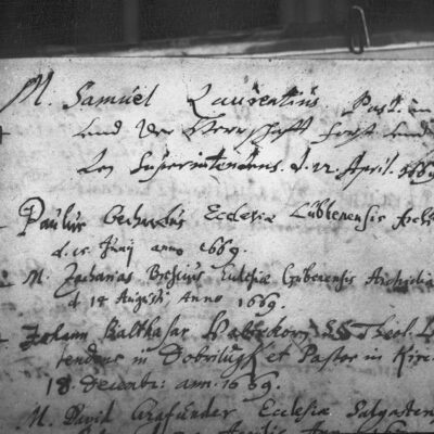 1969, Lübben (Spreewald), Ernennungsurkunde von Paul Gerhardt (1607-1676; lutherischer Kirchendichter und seit 1669 Archidiakon in Lübben) © 
CC BY-SA 4.0 Namensnennung (Deutsches Dokumentationszentrum für Kunstgeschichte)