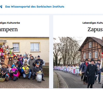 Screenshot des sorabistischen Wissensportals SORABICON