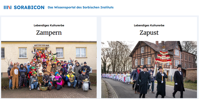 Screenshot des Wissensportals SORABICON