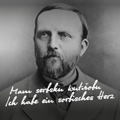 Banner: Porträt von Georg Sauerwein (Juro Surowin) und Zitat von ihm 